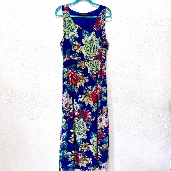 Forever 21 Blue Pink Scoop Neck Maxi Dress 2X - Picture 1 of 10